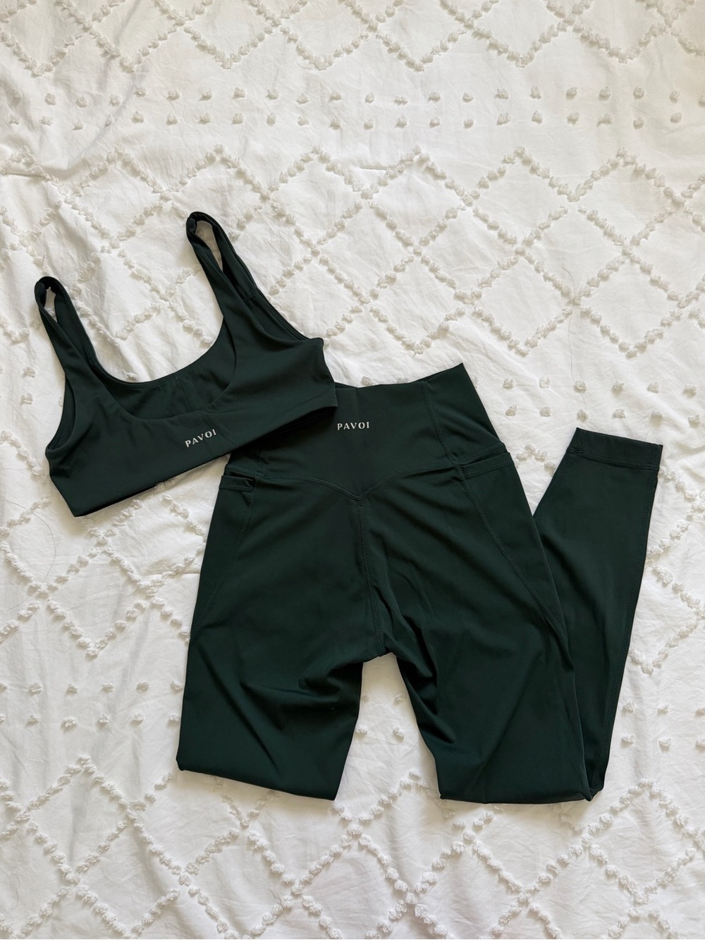 PAVOI Matching Workout Set Forest Green XS